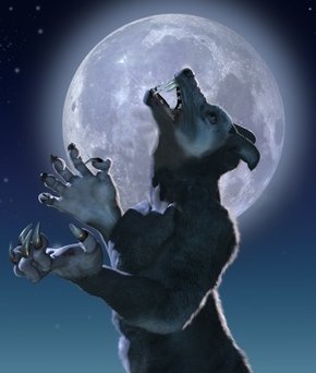 wilkołak wyje w pełni księżyca